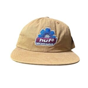 NWT HUF Hat Toffee Brown Blue Flower Skater Streetwear Indie Retro